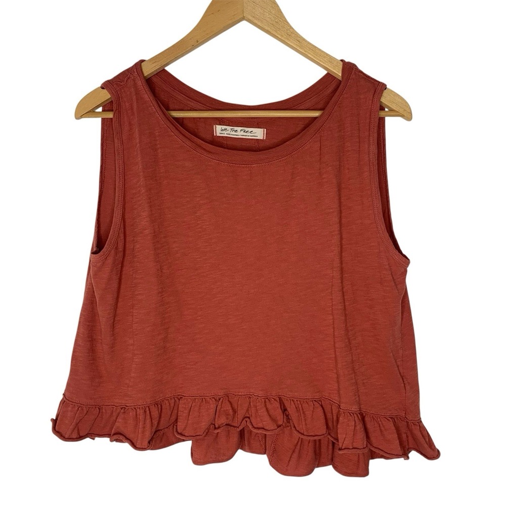We The Free Size Small Ellie Ruffle Hem Top Sleeveless Casual Boho Beach